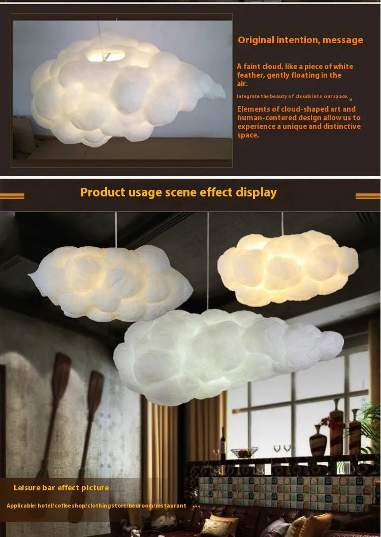 Silk cloud ceiling lamp 80cm modern simplicity light luxury with warm light option