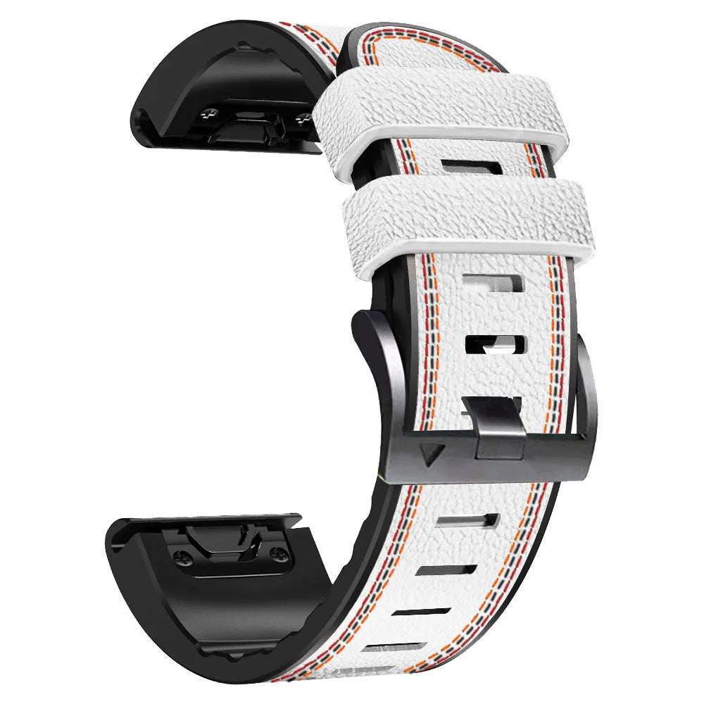Silicone quick release watchband for Garmin Fenix watch in four colour options