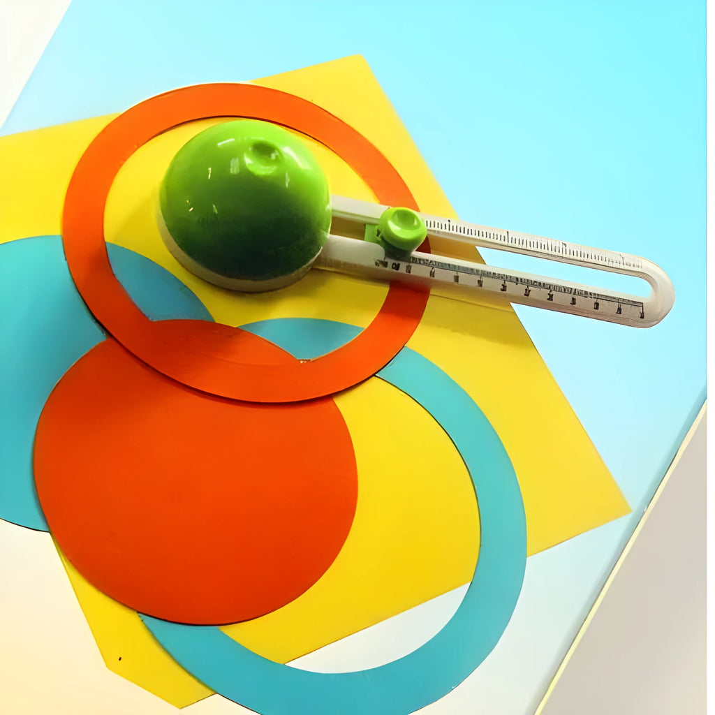 Green or orange plastic round cutter paper knife for cutting A3 size paper in office and school settings