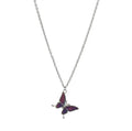 Retro colour-changing butterfly pendant on alloy O-ring chain