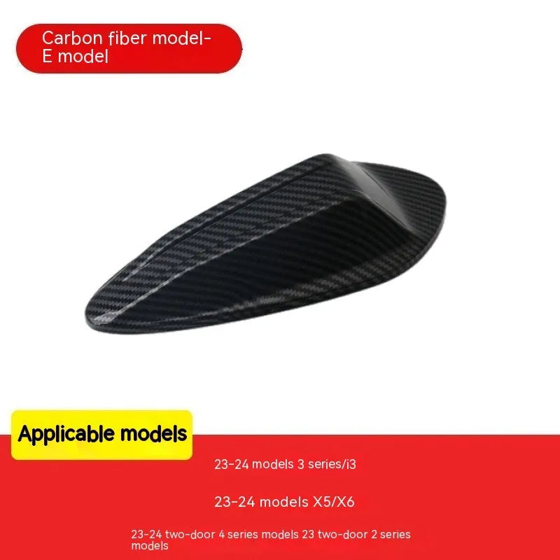 BMW shark fin antenna cover replacement in carbon fibre pattern and piano black finishes