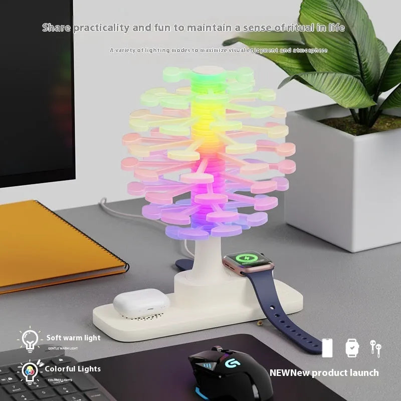 Spiral tree geometric LED table lamp with modern design for home decoration