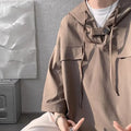 Men's loose fit hooded short sleeve T-shirt in polyester for summer wear