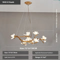Nordic resin 8-head lotus chandelier for restaurant villa living room ceiling with warm light bulb