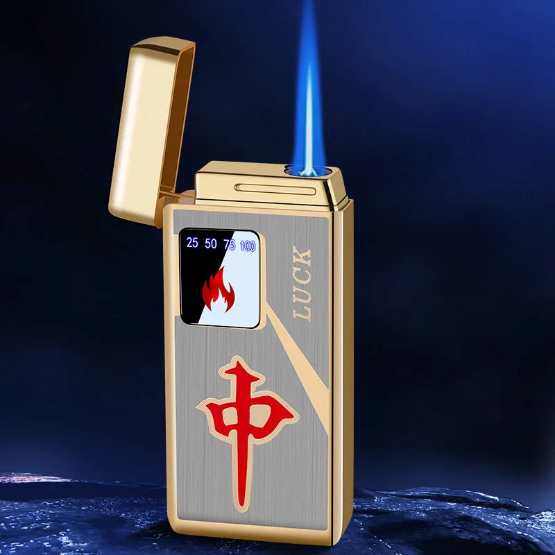 Touch-screen rechargeable electronic lighter with adjustable flame and alloy body