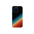 Imitation leather iPhone case with metal stamping stripe line pattern in Flower, Rainbow, or Zebra stripe colour.