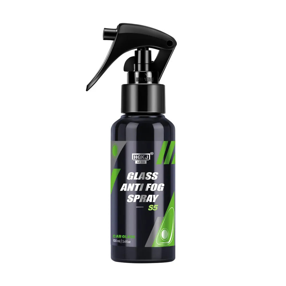 Car glass antifogging spray bottle with nozzle for vehicle windscreen and window condensation prevention