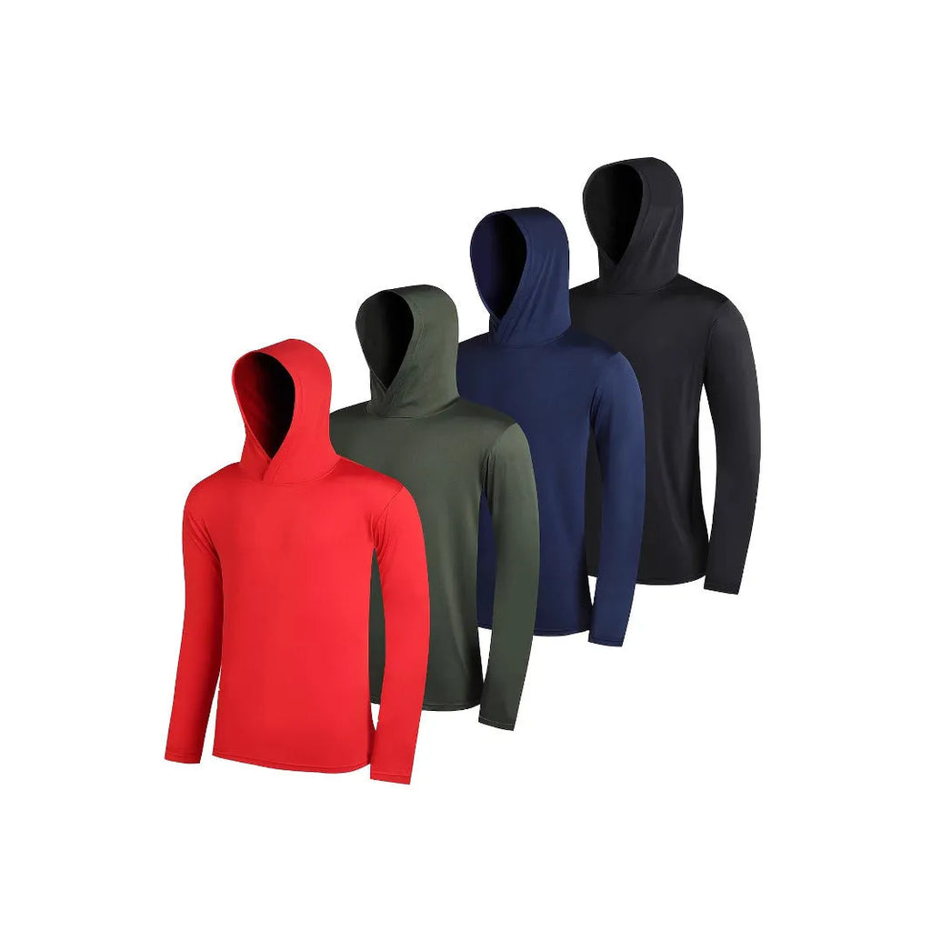Men's lightweight polyester hoodie 4-pack in five colour options