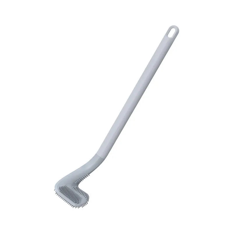 Golf-shaped toilet brush with TPR bristles and long handle, wall-mounted in a bathroom, available in multiple colours.