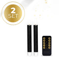 Black S2 3D Flame LED Taper Candle with realistic dancing flame effect