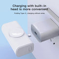 White plastic portable power bank capsule shape with folding double head design