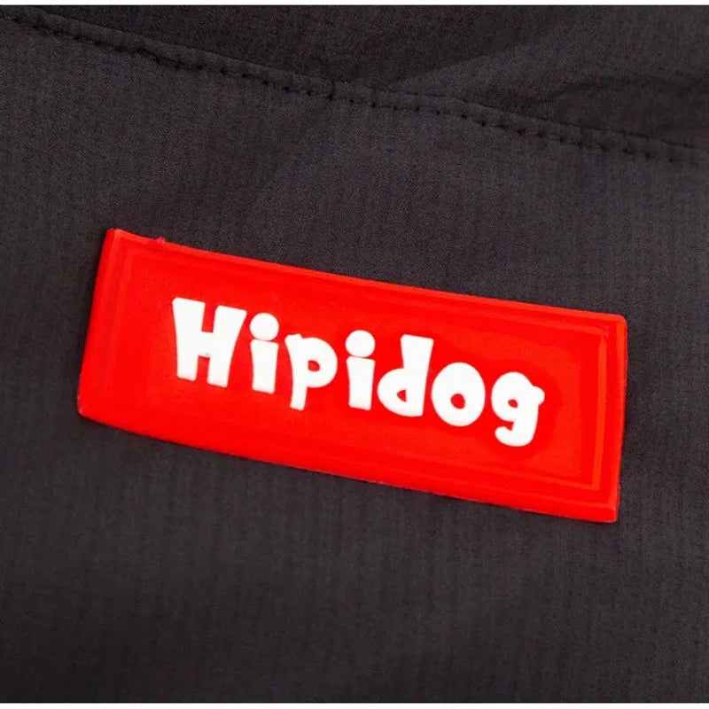 Thick winter cotton-padded dog vest for large dogs with zipper and pocket, black colour