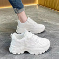 Mesh breathable casual sports shoes with thick bottom and rubber sole in khaki colour