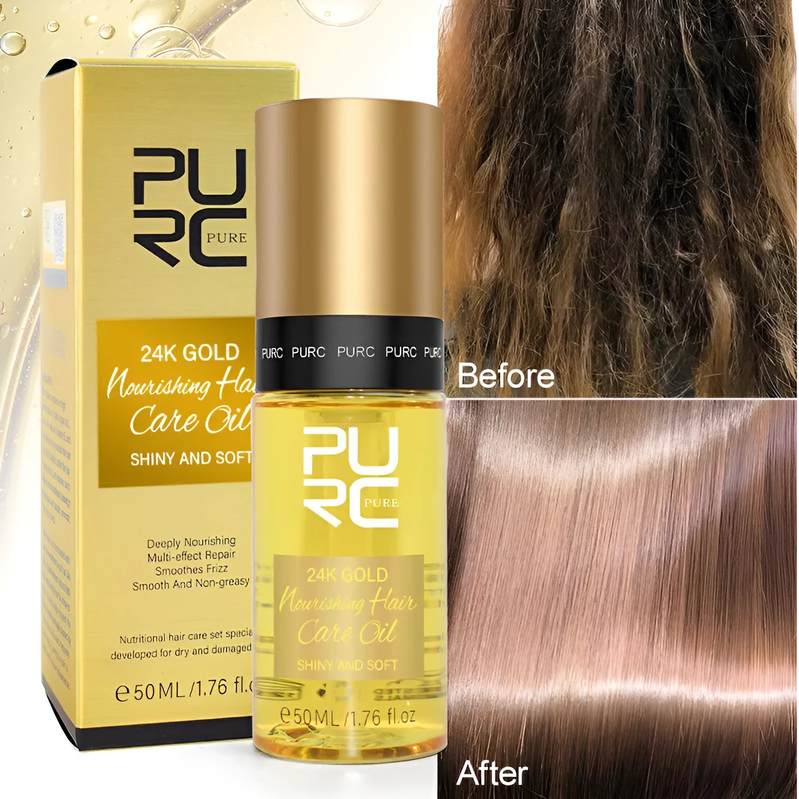50ml yellow hair care essential oil bottle for scalp oil control and repair of dyed or permed hair