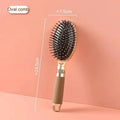 Brown ABS airbag comb with oval head and cushioned base for scalp massage