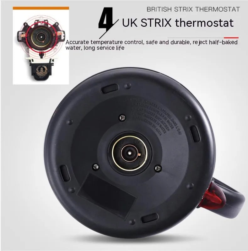 White stainless steel electric kettle with touch controls and 1L capacity
