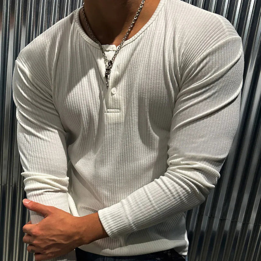 Men's striped quick-drying breathable top in black with rabbit fur fabric