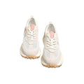 Women's grey retro low-top sneakers with round toe and flat rubber sole