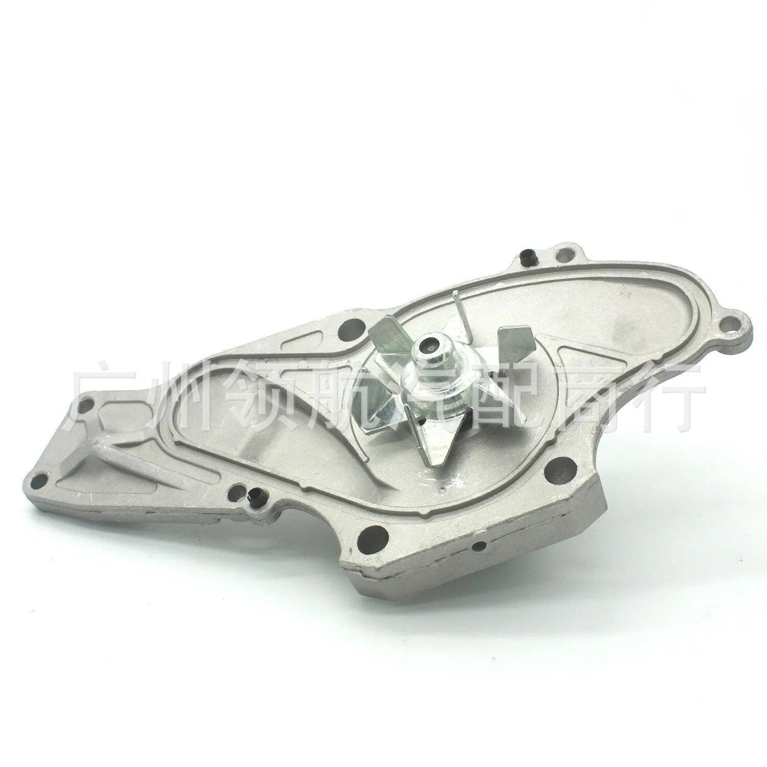 Metal belt and water pump assembly component kit measuring 28 by 18 by 16 centimetres.