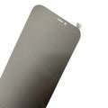 Full screen tempered glass privacy protector for iPhone showing 35 and 28 degree anti-peep options.
