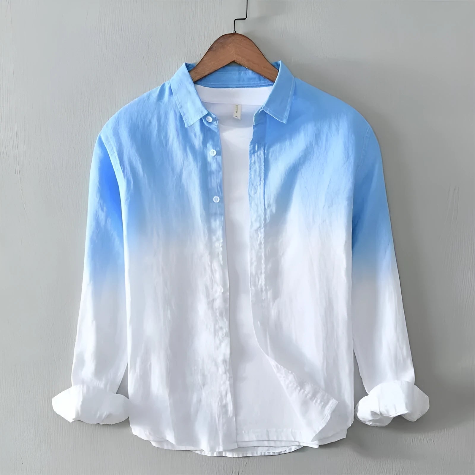 Casual hemp polyester top coat in slim fit loose style available in dark blue, light blue and yellow colours