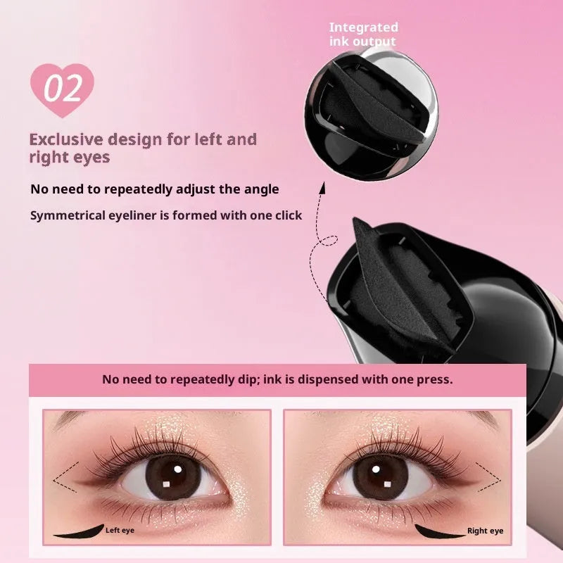 One seal molding waterproof sweat-proof eyeliner stamp pen in 01 Hippie Black with sponge tip applicator