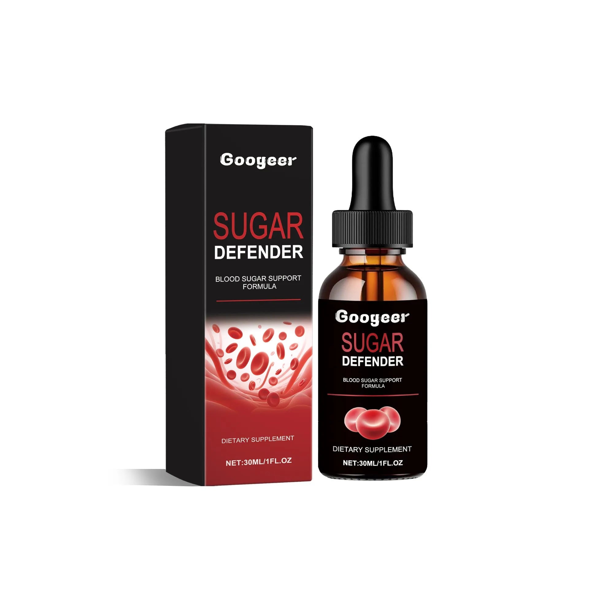 Googeer Body Care Drops supplement in a 30ml glass dropper bottle