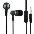 Black wired in-ear gaming headset with 3.5mm plug, braided cable, and silicone ear tips