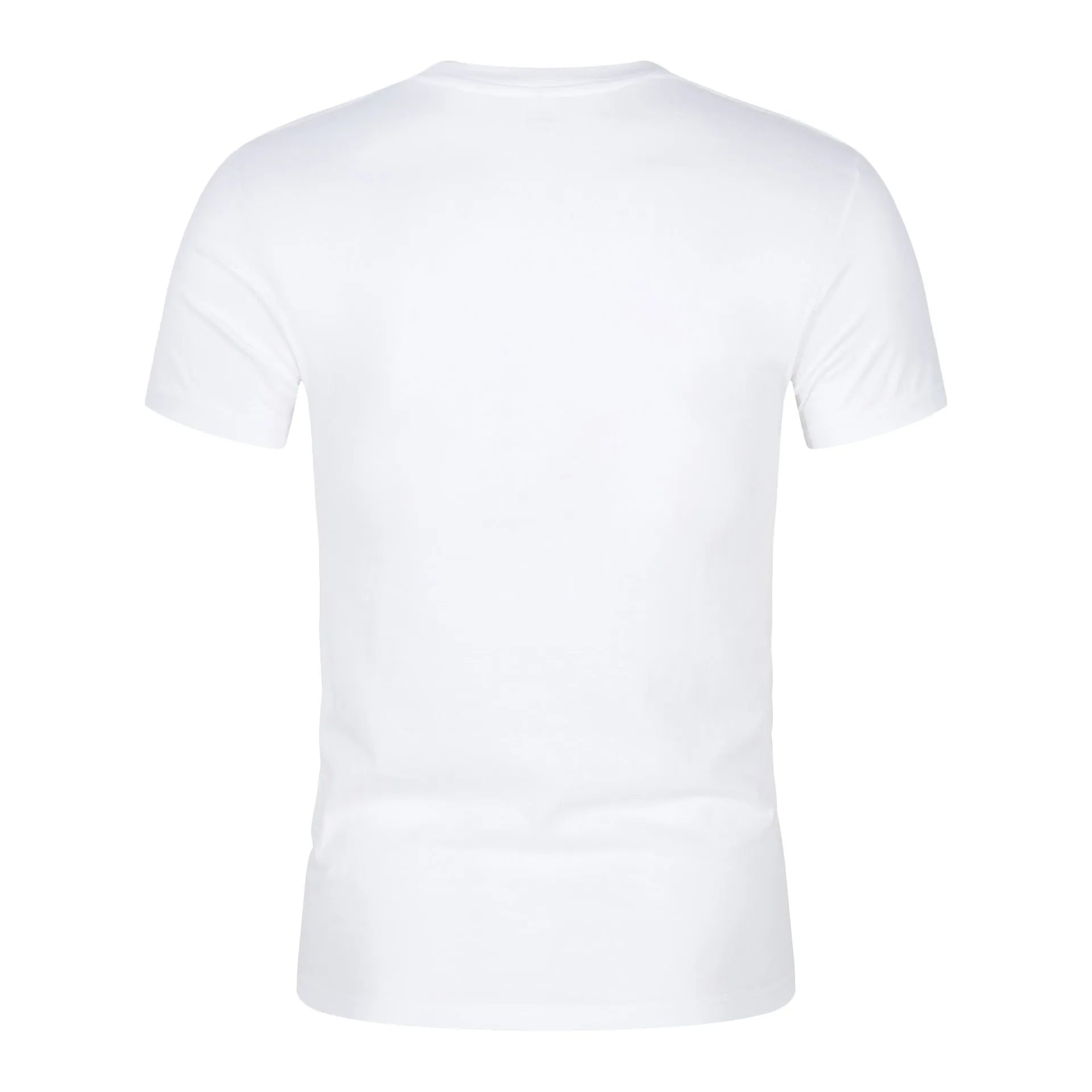 Men's white and black CVC cotton short-sleeved round neck T-shirt on size chart