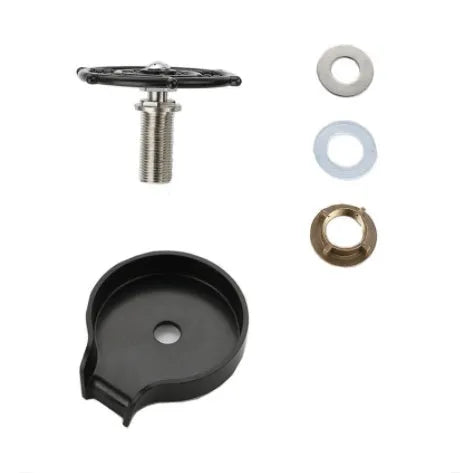 Black high pressure automatic stainless steel glass washer with ABS base and copper hose.