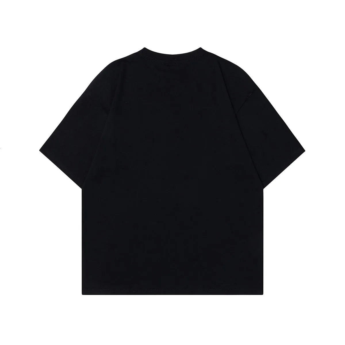 Men's grey loose-fit cotton t-shirt featuring a retro character design print on the chest.