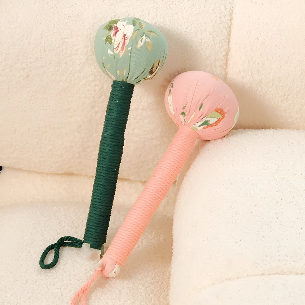 Argy wormwood handheld massage hammer in green colour showing 26cm length measurement