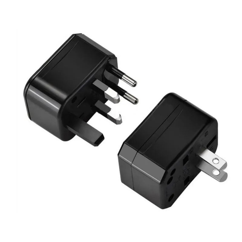 Multi-function conversion plug 2100mA USB with black casing and two USB ports