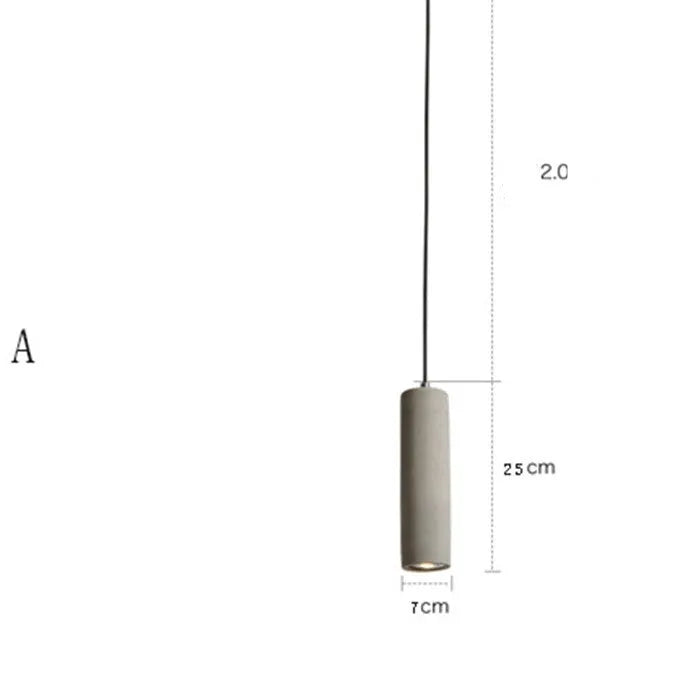 Concrete stick light with adjustable marble chandelier in glossy or stomata finishes