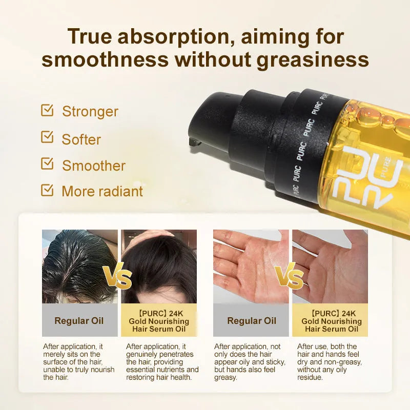50ml yellow hair care essential oil bottle for scalp oil control and repair of dyed or permed hair