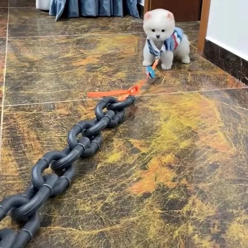 Imitation rough rope dog leash prop in antique silver colour for video and photography.