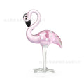White crystal decorative flamingo with pink dots pattern, modern simplicity animal craft for table display