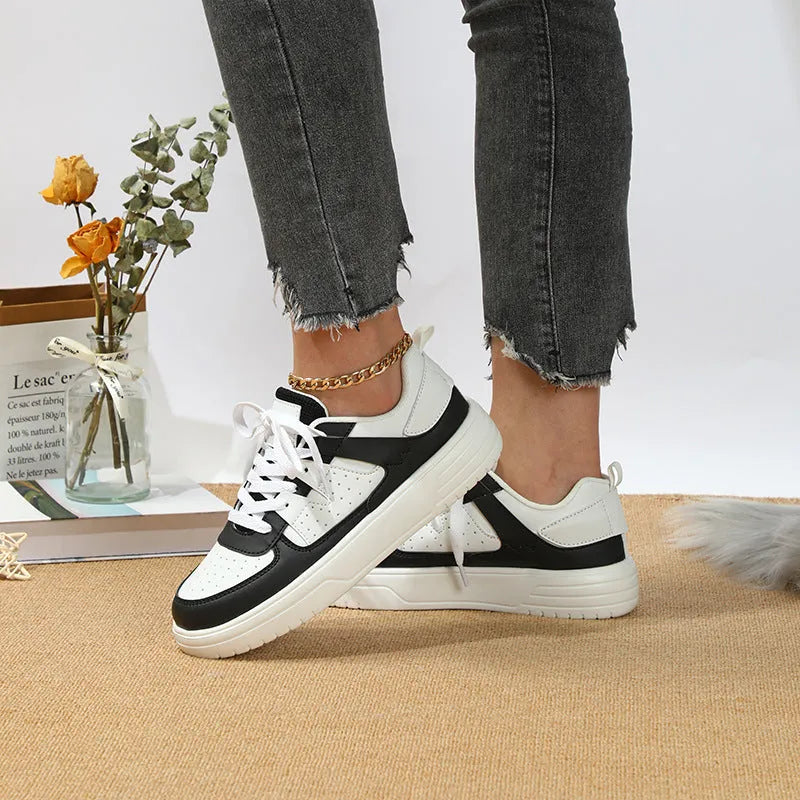 Casual board shoes for couples, soft bottom, lace-up closure, round toe, low top, available in multiple colours and sizes 35-45