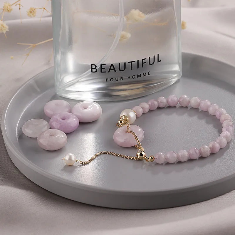 Women's Korean-style crystal bracelet with choice of stone and metal fastener