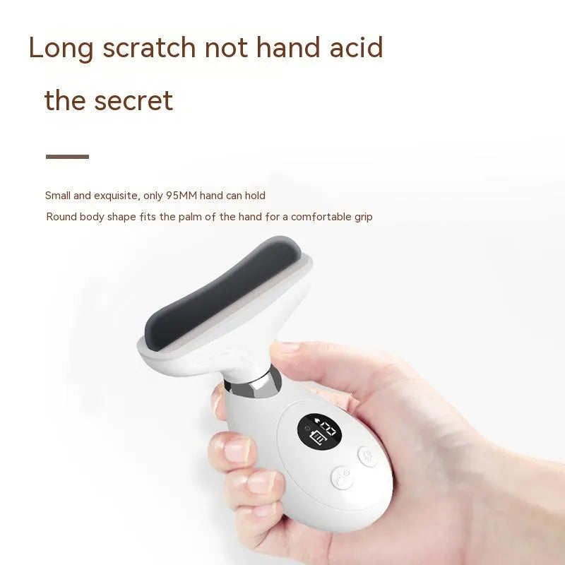 Household electric stone scraping facial massager with Black Stone finish, four gear levels, and temperature adjustment, includes essential oil bottles