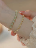 Handcrafted Hetian Jade bracelet with Princess On The Run beaded design for women