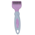 Pink stainless steel dog comb with knot knife blade and massage brush for pet grooming