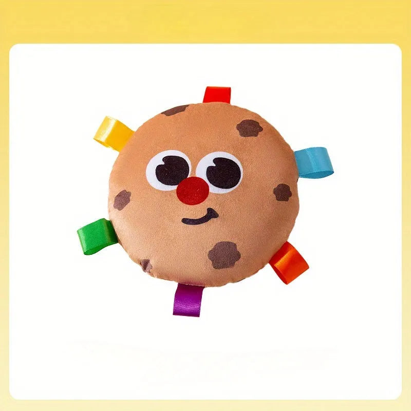 Cartoon plush flying disc dog toy with bite-resistant design for outdoor fetch and training