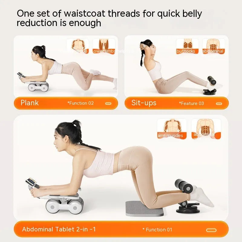 White household roller fitness equipment with LED timing display for abdominal workouts