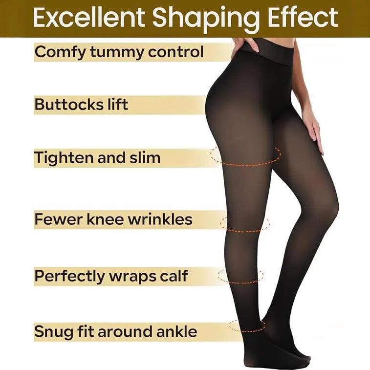 Women's thickened velvet transparent pantyhose in black showing hip lifting and shaping function