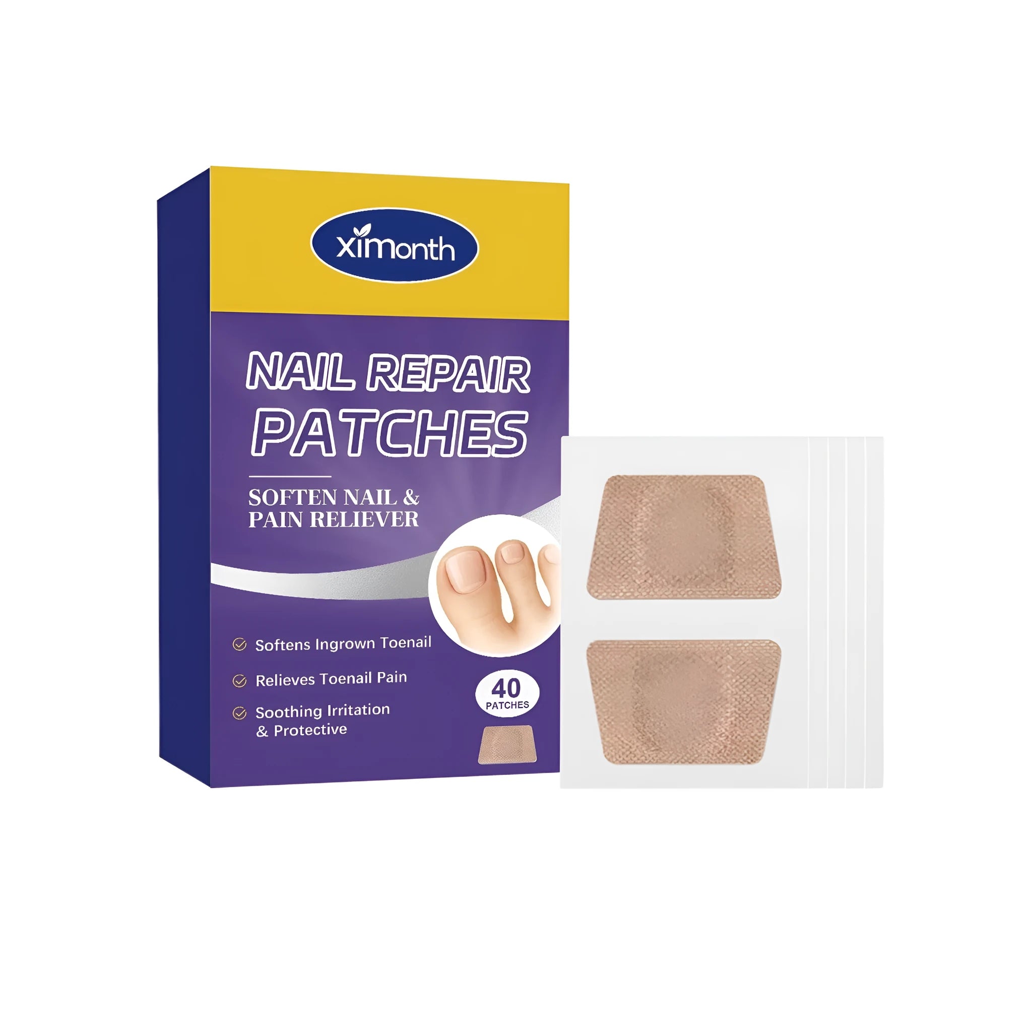 Nail repair patch 40 patches pack with botanical active ingredients Folium Artemisiae Argyi ginger tea tree oil