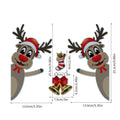Set of magnetic Christmas stickers with a luminous reflective cartoon elk bell design on a synthetic resin background.