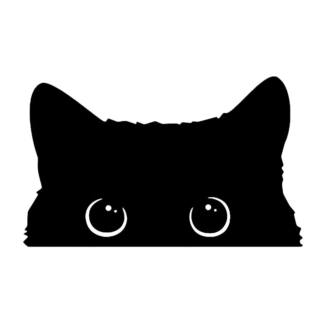 Cartoon black cat reflective waterproof car sticker 13x8.5cm on a vehicle panel