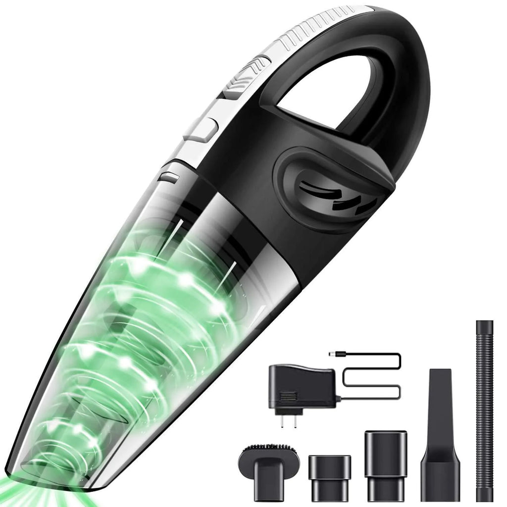 Black 120W wireless dry and wet handheld vacuum cleaner with 3500 mbar suction for car and home use