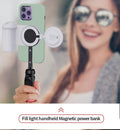 Mini LED fill light, 70x60mm, black or white, with magnetic mount and three-gear brightness control
